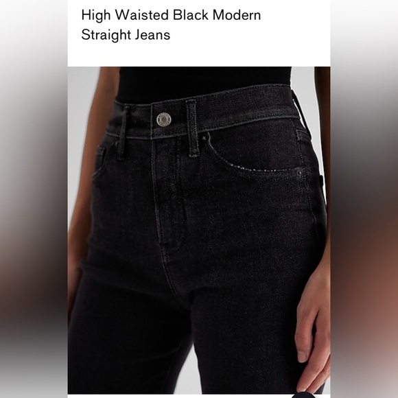Express NWT - Modern Straight High Rise Hyper Stretch Jeans - Size 6R - Picture 3 of 16